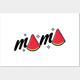 Mama Watermelon Summer Fruit Watermelon Slice Mothers Day Posters and Art